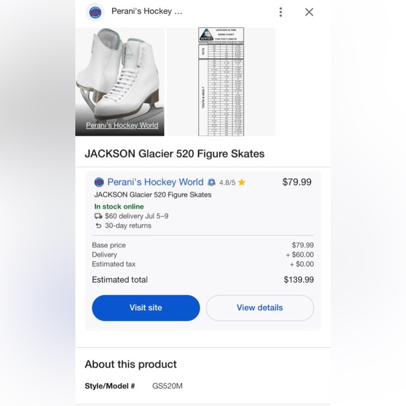 Glacier 520 girls white ice skates, never worn, dinged on toe top due to storing - Picture 7 of 7